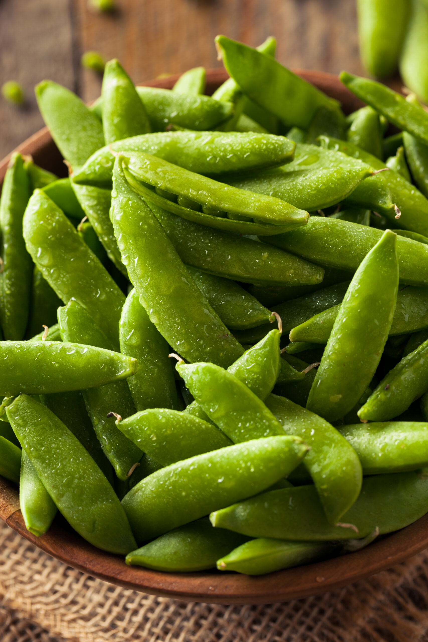 Organic Green Sugar Snap Peas Ready to Eat